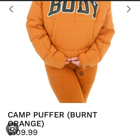 Body by Raven Tracy Orange Half Zip Puffer Jacket size Small - Picture 3 of 12